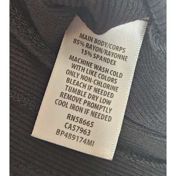 BP Womens Front Seam Bodysuit Small Black Ribbed Knit Sleeveless Funnel Neck Top - Picture 11 of 13